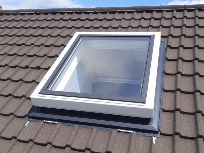 Fenêtre de toit installée sur une couverture en tuiles